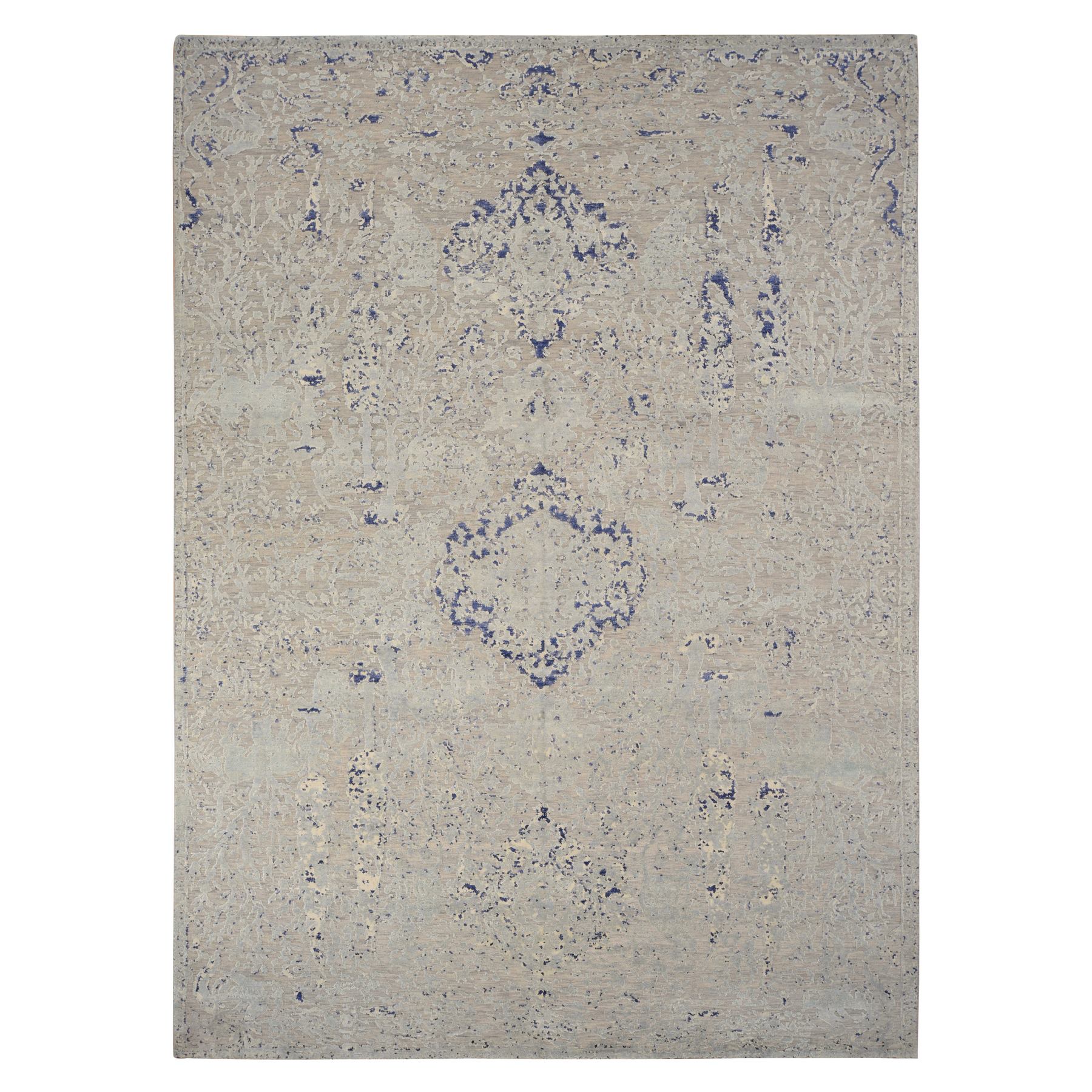 Transitional Silk Hand-Knotted Area Rug 8'9